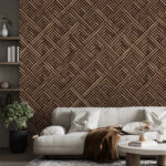 Fototapeta Geometrická tkaná textura v hnědé barvě