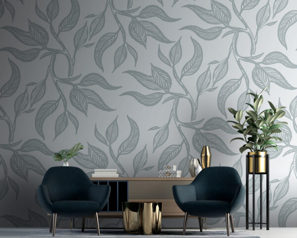 Fototapeta Vzor listů na bílém pozadí