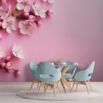 Fototapeta Růžové květy na pastelovém pozadí