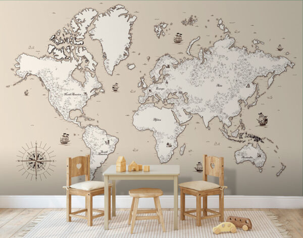 Mapa Jižní Ameriky s horami Fototapeta Mapa Jižní Ameriky s horami