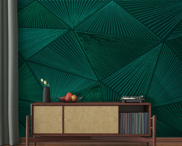Zelená mozaika s geometrickými vzory Fototapeta Zelená mozaika s geometrickými vzory