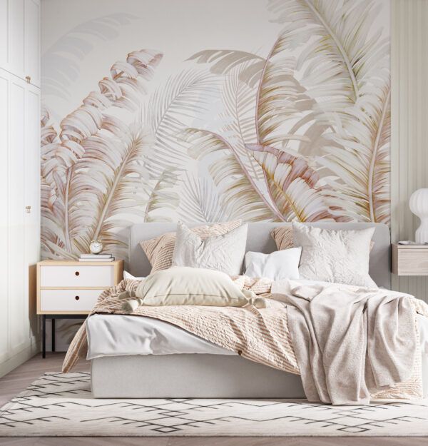 Fototapeta Tropické listy v jemných odstínech