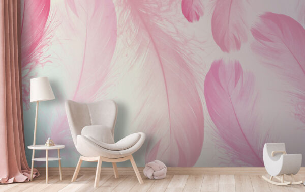 Fototapeta Skupina růžových peříček