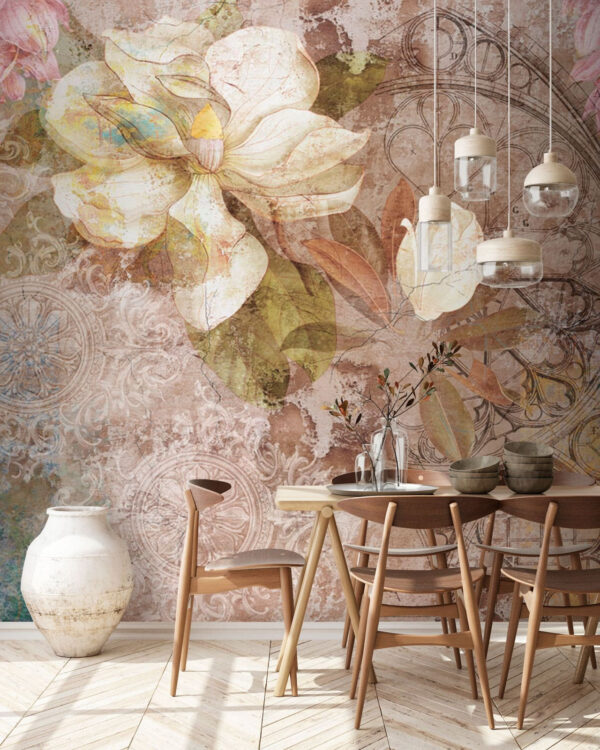 Fototapeta Jemné květy na texturovaném plátně