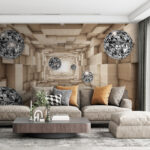 Fototapeta Stříbrná a černá koule