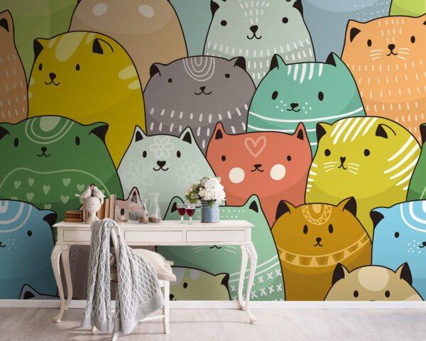 Fototapeta Skupina koček v různých barvách