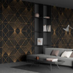 Fototapeta Wall murals Intricate geometric pattern on black.