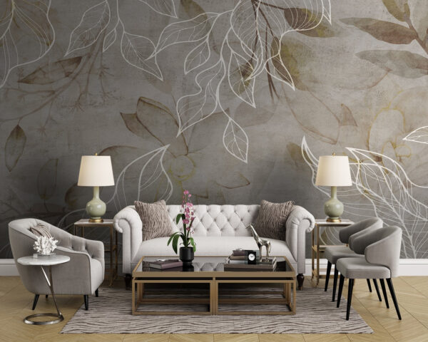 Elegantní květinový design s jemnými liniemi Fototapeta Elegantní květinový design s jemnými liniemi