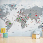 Fototapeta Mapa Austrálie s vlajkami
