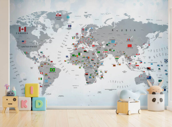 Mapa Austrálie s vlajkami Fototapeta Mapa Austrálie s vlajkami