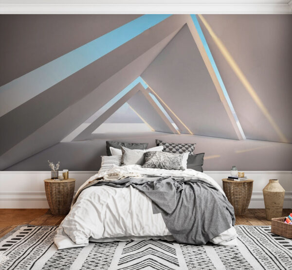 Abstraktní geometrická architektura se slunečním světlem Fototapeta Abstraktní geometrická architektura se slunečním světlem