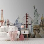 Fototapeta Wall murals Watercolor of a famous landmark