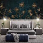 Fototapeta Elegantní květinový design na tmavém pozadí