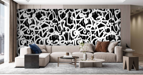 Fototapeta Černobílé graffiti