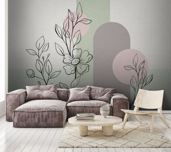 Fototapeta Kresba květu a listů