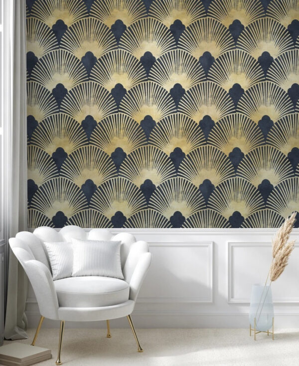 Vějířový vzor ve stylu art deco Fototapeta Vějířový vzor ve stylu art deco