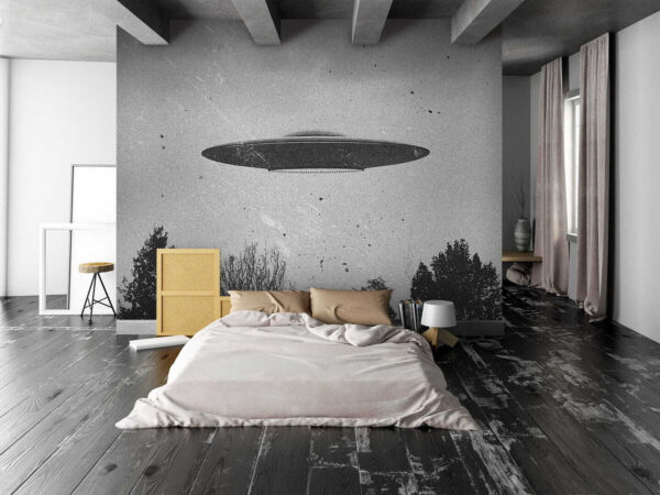Ufo letící nad stromy Fototapeta Ufo letící nad stromy
