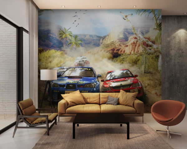 Rallye vozy se prohánějí pouští Fototapeta Rallye vozy se prohánějí pouští