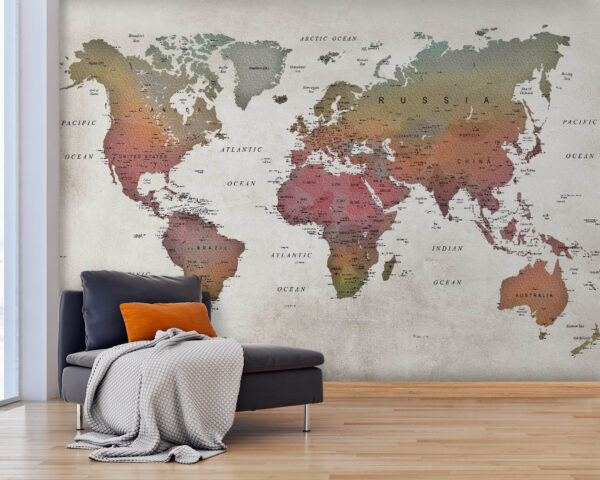 Mapa Austrálie s černým textem Fototapeta Mapa Austrálie s černým textem