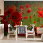 Fototapeta Pole červených květů