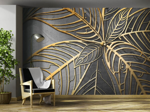 Složitý design listů na pozadí Fototapeta Složitý design listů na pozadí