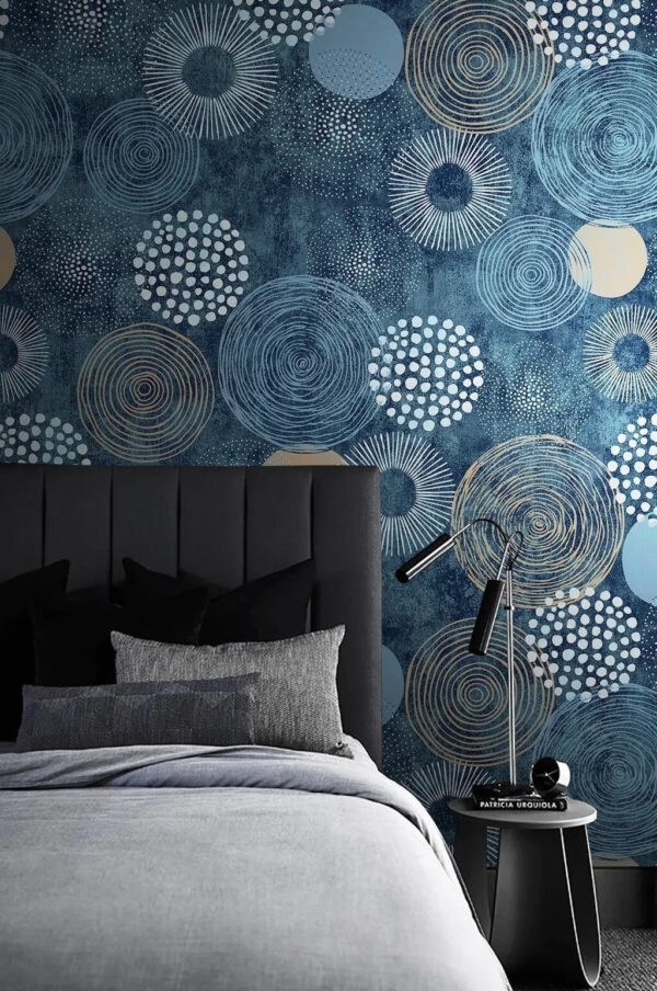 Modrobílý design kruhu Fototapeta Modrobílý design kruhu