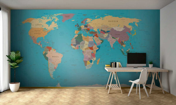 Mapa Austrálie s černým textem Fototapeta Mapa Austrálie s černým textem