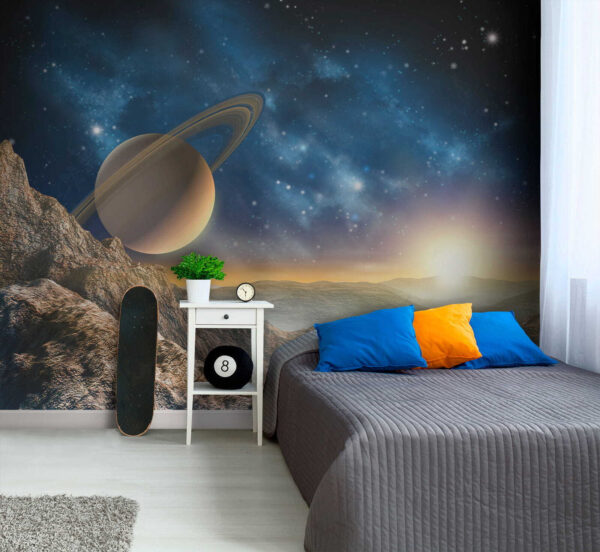 Planeta s prstenci na obloze Fototapeta Planeta s prstenci na obloze