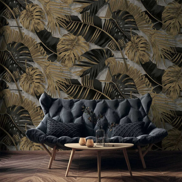 Elegantní zeleň na texturovaném pozadí Fototapeta Elegantní zeleň na texturovaném pozadí