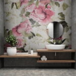 Fototapeta Vzor růžových a bílých květů