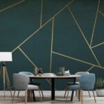 Fototapeta Geometrické linie na tmavém texturovaném pozadí.