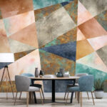 Fototapeta Geometrický vzor s texturovanými barvami.