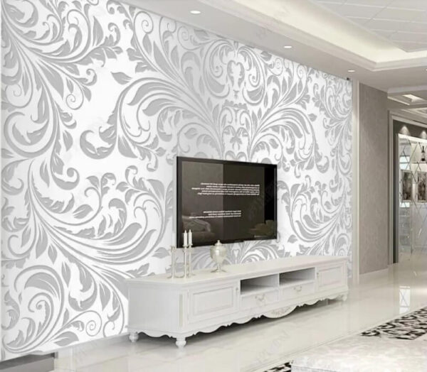 Elegantní stříbrný květinový vzor Fototapeta Elegantní stříbrný květinový vzor
