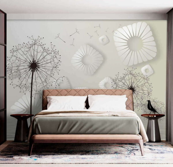 Bílý kruhový design na bílém povrchu Fototapeta Bílý kruhový design na bílém povrchu