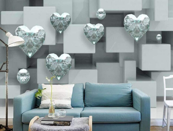 Skupina diamantů na zdi Fototapeta Skupina diamantů na zdi