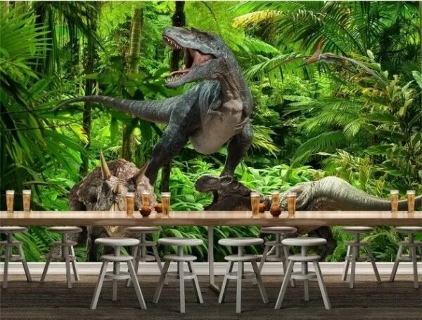 Skupina dinosaurů v lese Fototapeta Skupina dinosaurů v lese