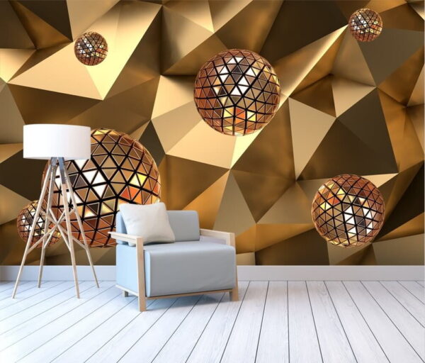 Vznášející se geometrické koule v harmonii Fototapeta Vznášející se geometrické koule v harmonii