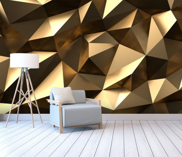 Hranatý geometrický vzor v bronzu Fototapeta Hranatý geometrický vzor v bronzu