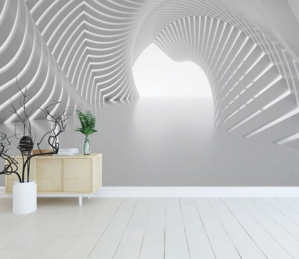 Futuristický bílý architektonický spirálový design Fototapeta Futuristický bílý architektonický spirálový design