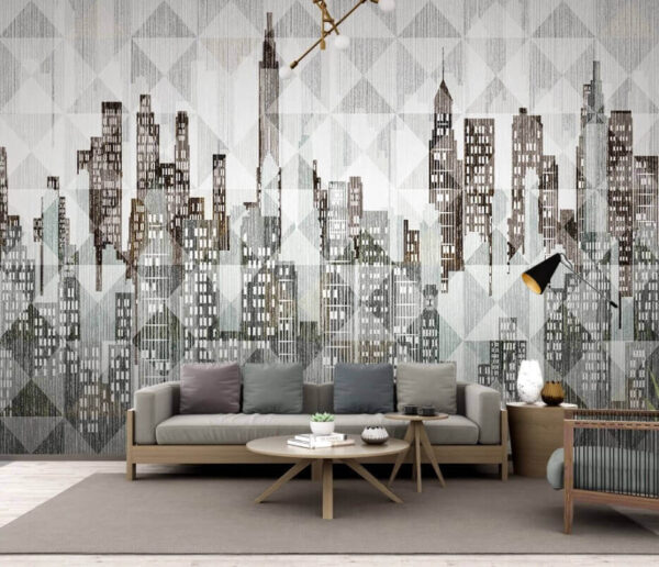 Abstraktní geometrický design panoramatu města Fototapeta Abstraktní geometrický design panoramatu města