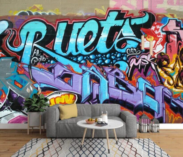 Městské graffiti v zářivých barvách Fototapeta Městské graffiti v zářivých barvách