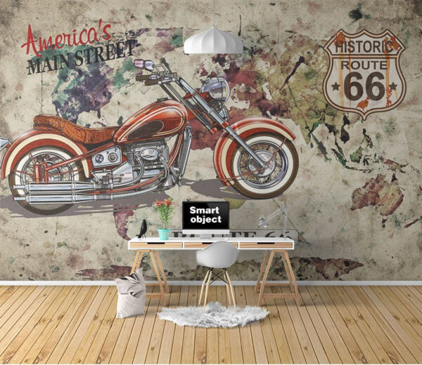 Motocykl na mapě Fototapeta Motocykl na mapě