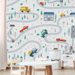 Fototapeta Mapa aut a budov