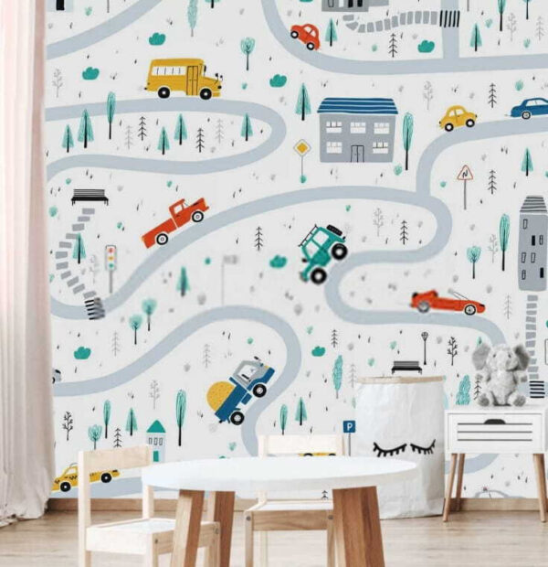 Mapa aut a budov Fototapeta Mapa aut a budov