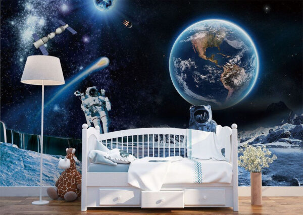 Astronaut kráčející po Měsíci Fototapeta Astronaut kráčející po Měsíci