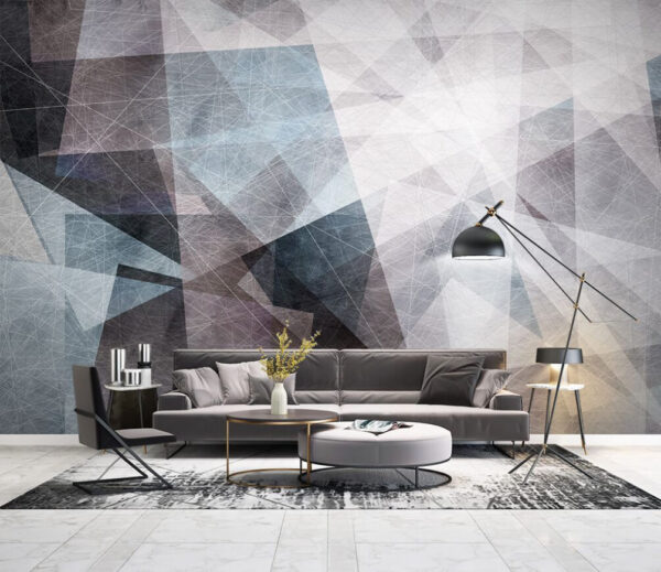 Abstraktní geometrický vzor ve stupních šedi Fototapeta Abstraktní geometrický vzor ve stupních šedi