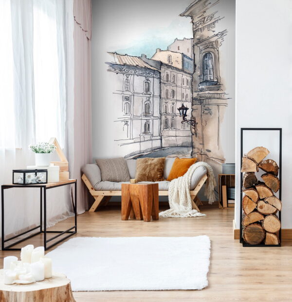 Kresba budovy Fototapeta Kresba budovy