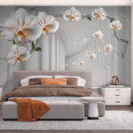 Fototapeta Orchideje se vznášejí v nekonečné symetrii.
