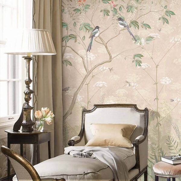 Fototapeta Tapety s ptáky na stromech a květinách