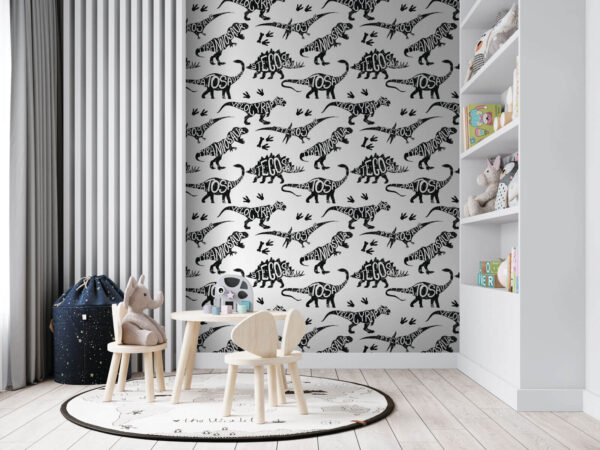 Vzor dinosaurů se slovy Fototapeta Vzor dinosaurů se slovy